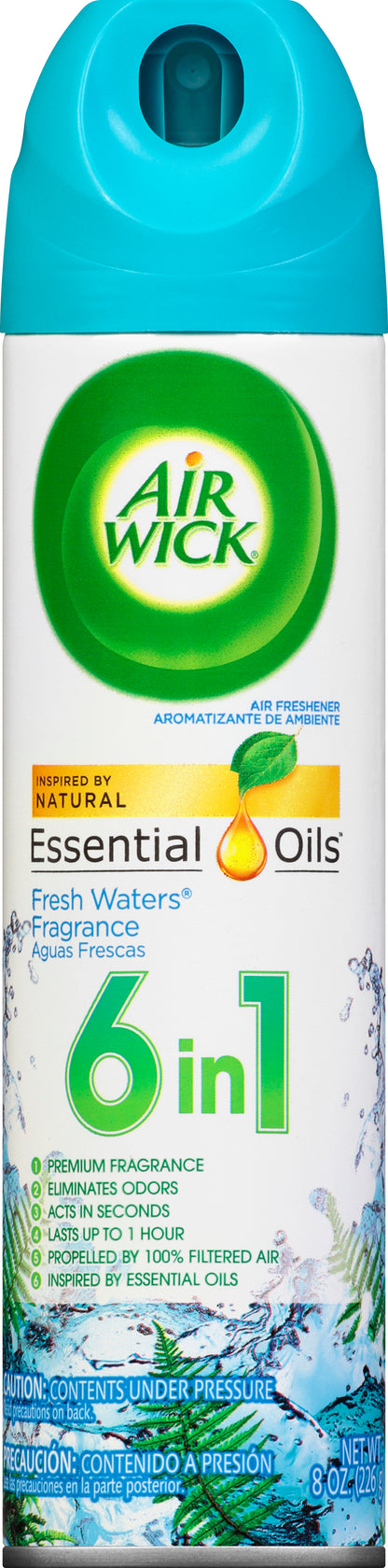 Air Wick Essential Oils 6 in 1 Fresh Waters Fragrance Air Freshener 8 oz