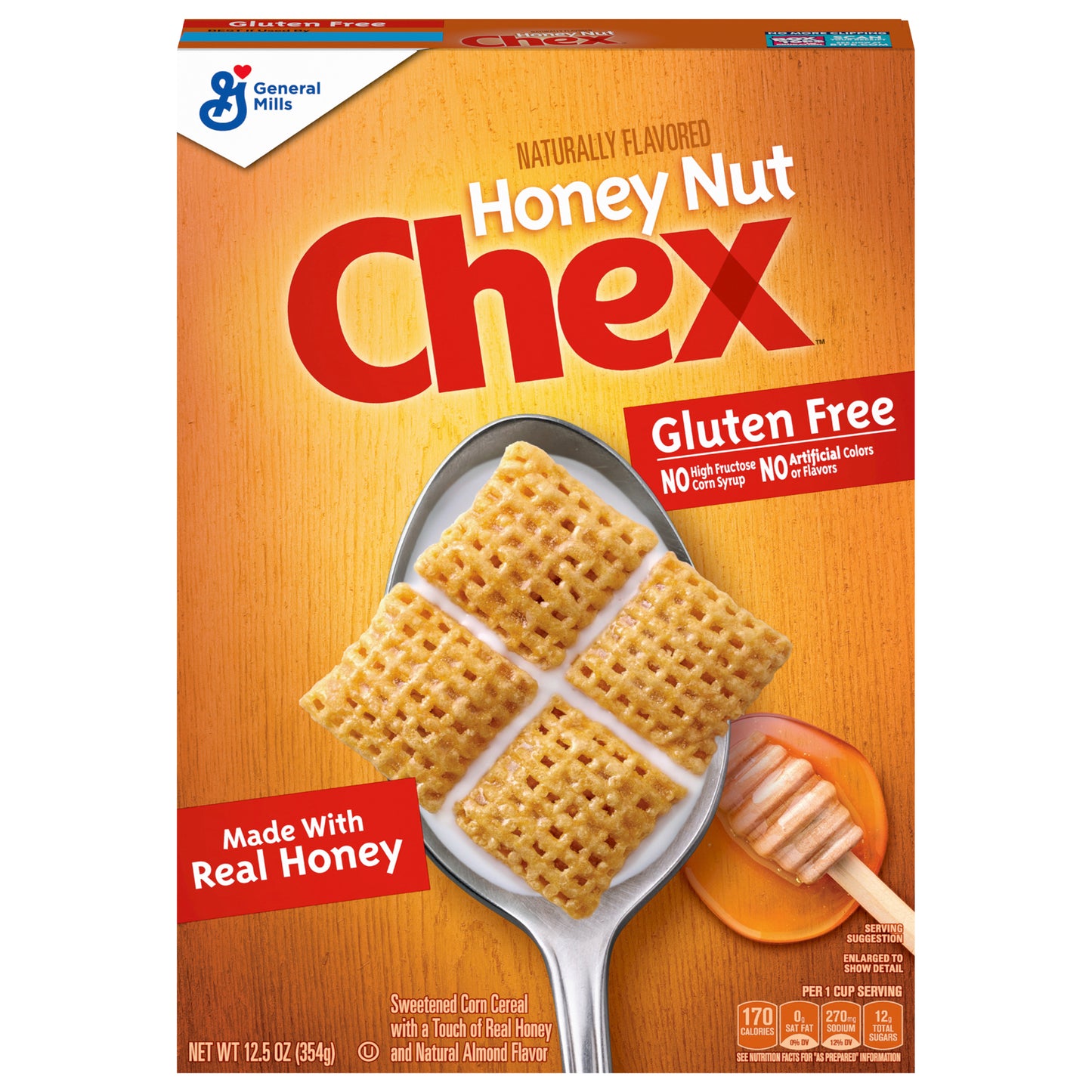 Honey Nut Chex Breakfast Cereal, Gluten Free, 12.5 oz