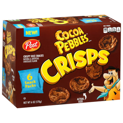 Cocoa Pebbles Crisps Crispy Rice Snacks 6 ea