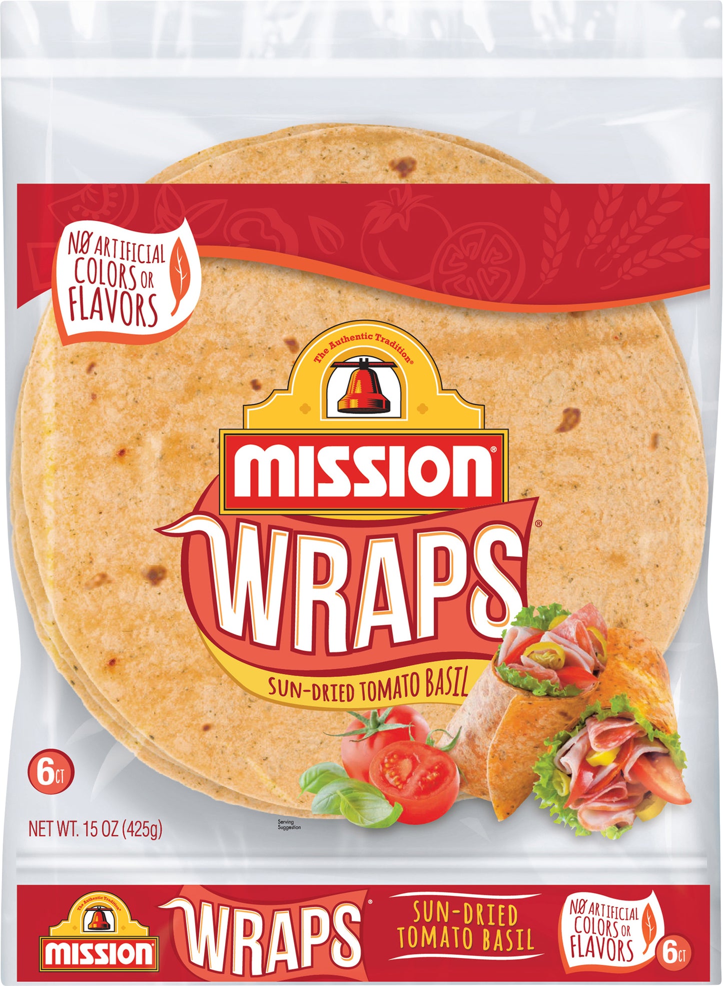 Mission Sun-Dried Tomato Basil Wraps, 6 Count