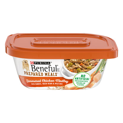 Purina Beneful High Protein With Gravy, Prepared Meals Simmered Chicken Medley 10 Oz