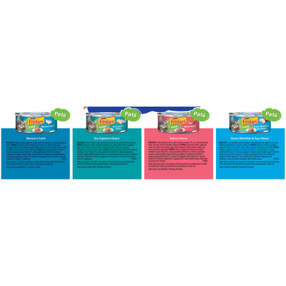 Purina Friskies Pate Wet Cat Food Variety Pack, Seafood Favorites - (32) 5.5 oz. Cans