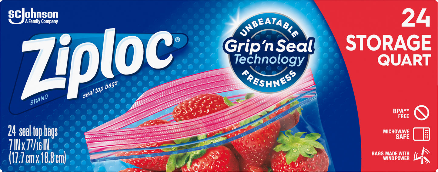 Ziploc Quart Storage Storage Bags 24 ea