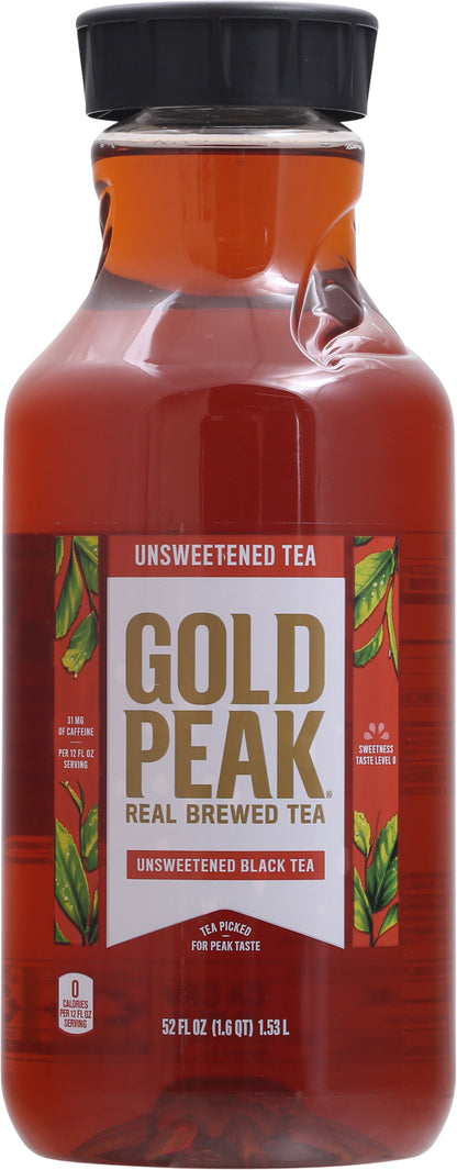 Gold Peak Unsweetened Black Tea Real Brewed Tea 52 fl oz Bottle