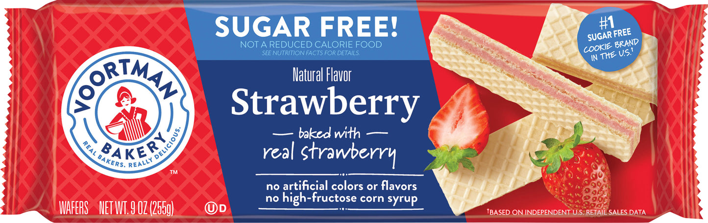 Voortman Bakery Sugar Free Strawberry Wafers 9 oz