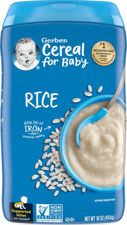 Gerber Cereal for Baby Rice Shrink R033C 16oz (454g)