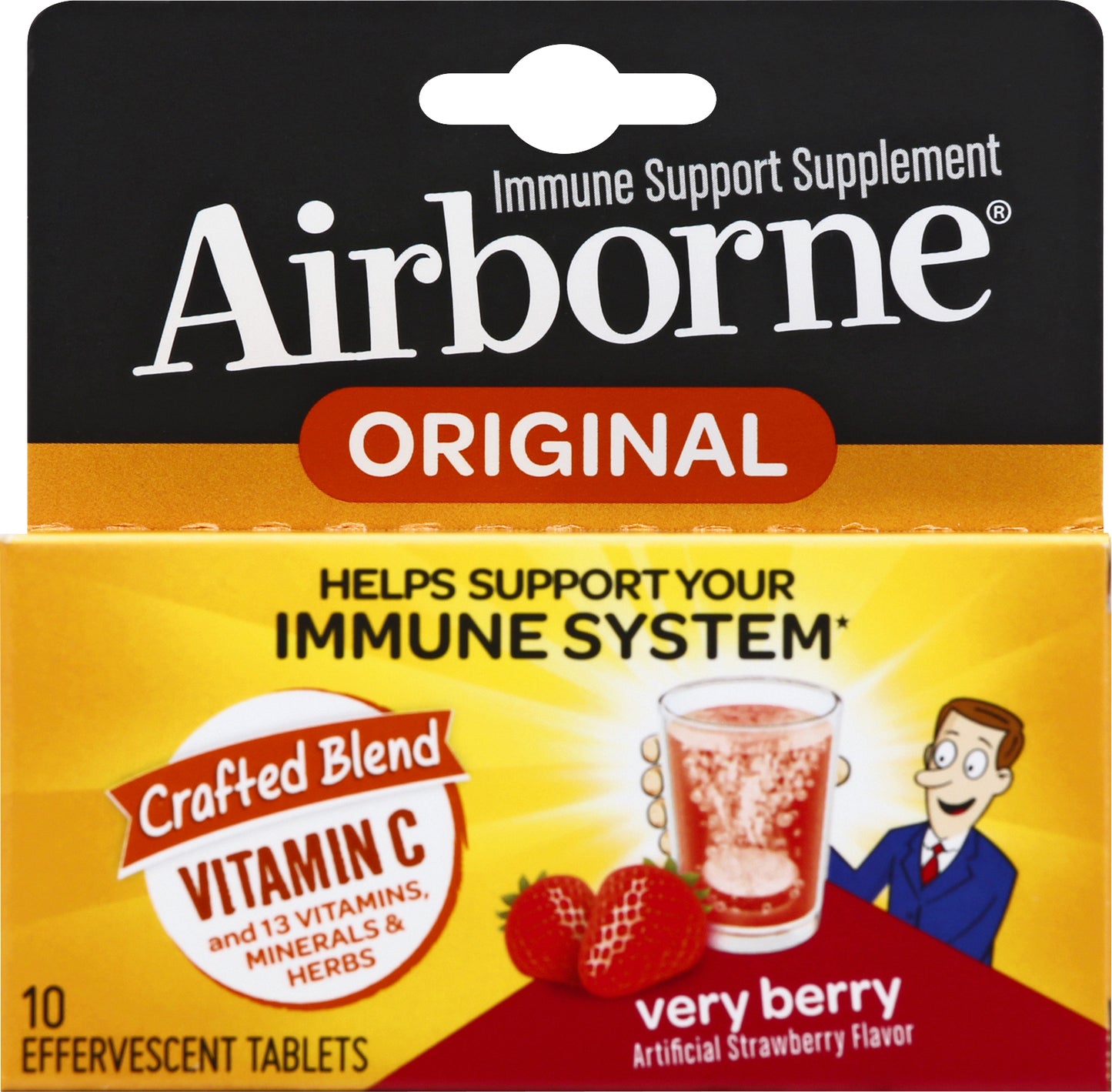 Airborne Original Effervescent Tablets Very Berry Immune Support 10 ea