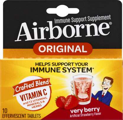 Airborne Original Effervescent Tablets Very Berry Immune Support 10 ea