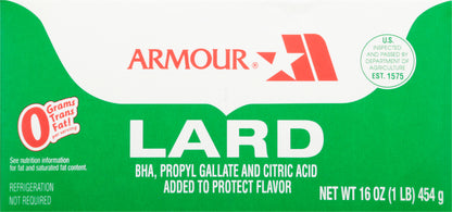 Armour Lard 16 oz