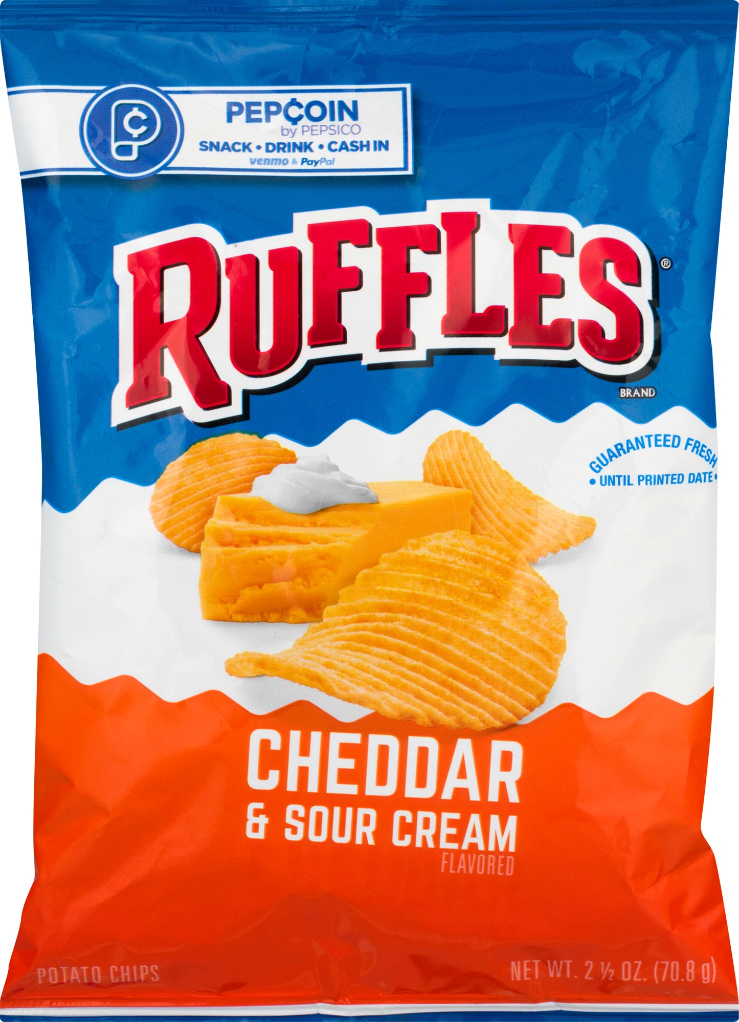 Ruffles Cheddar & Sour Cream Flavored Potato Chips 2.5 oz