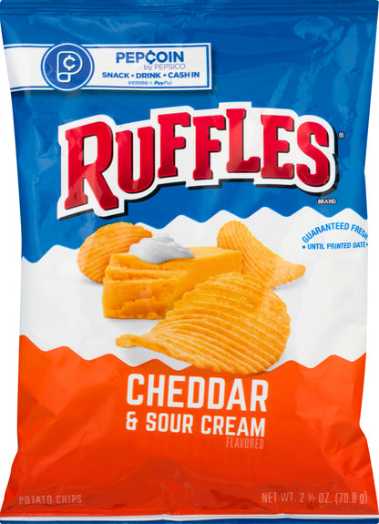 Ruffles Cheddar & Sour Cream Flavored Potato Chips 2.5 oz