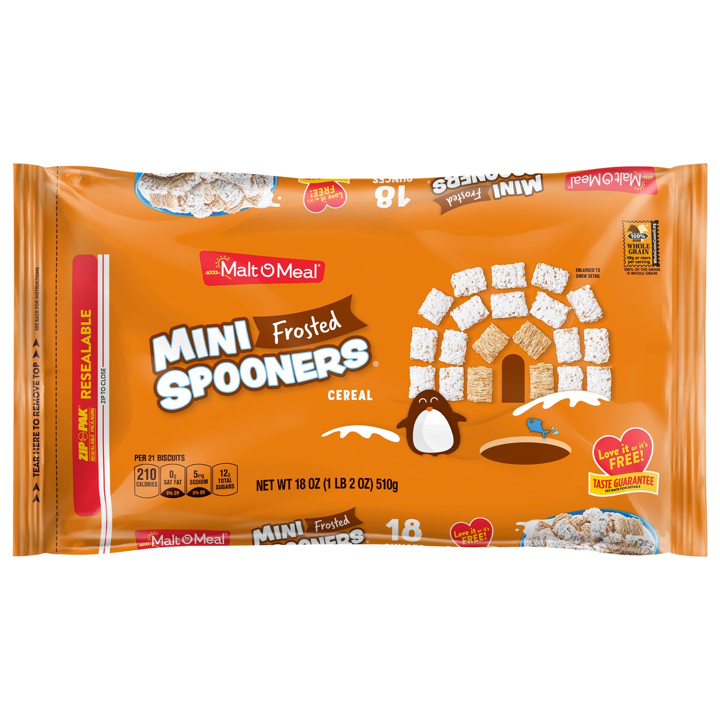 Malt O Meal Mini Spooners Frosted Cereal 18 oz