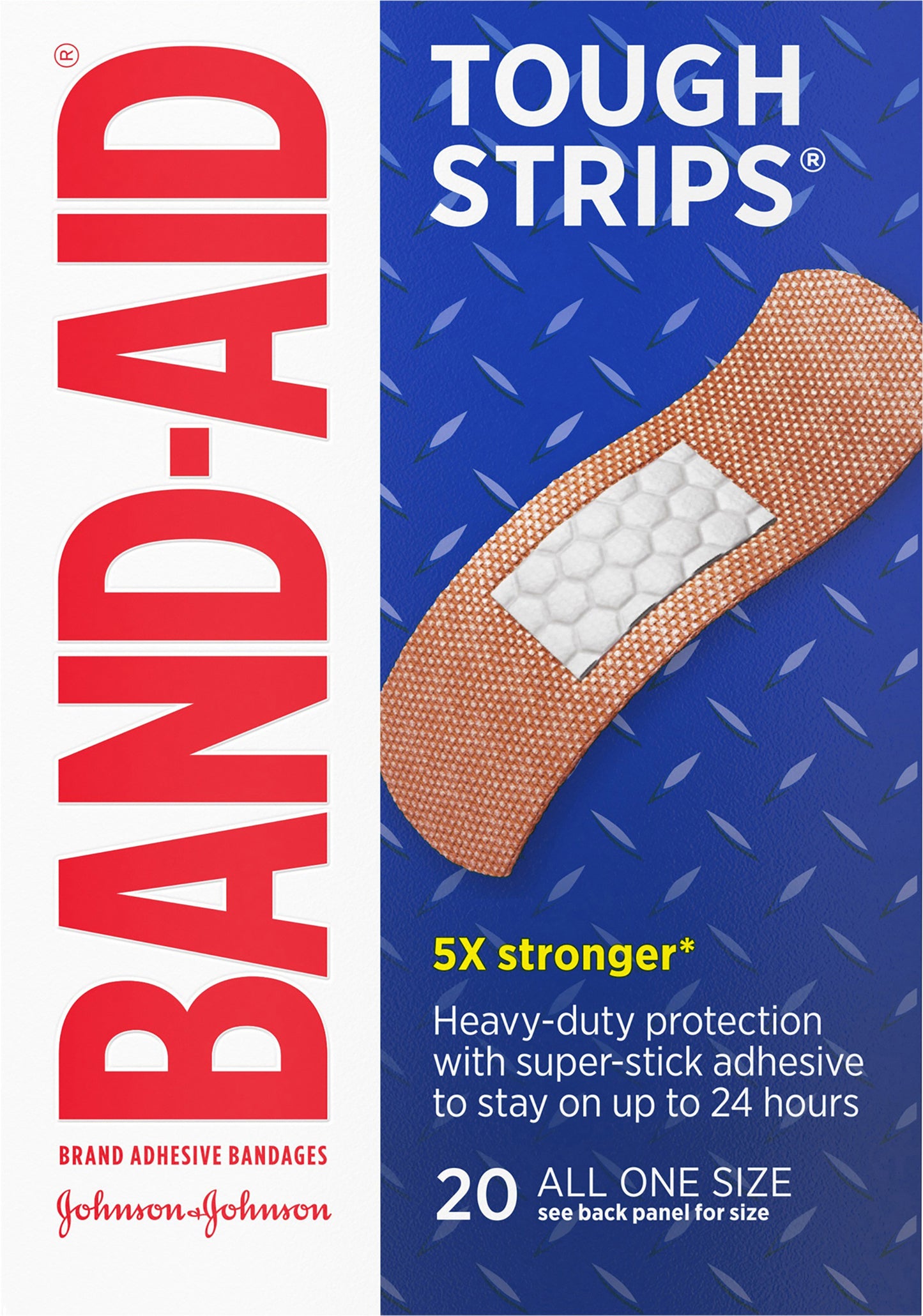 Band-Aid Brand Tough Strips Durable Adhesive Bandage, One Size, 20 ct