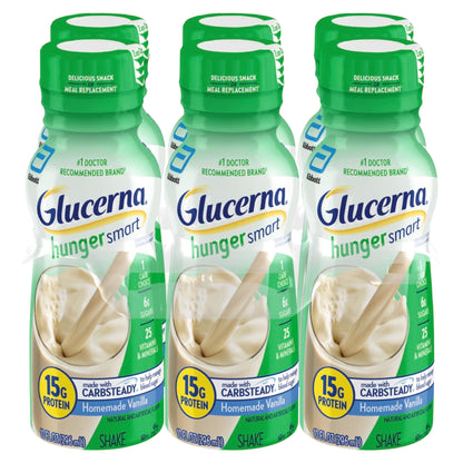 Glucerna Hunger Smart Homemade Vanilla Shake 6 - 10 fl oz Bottles
