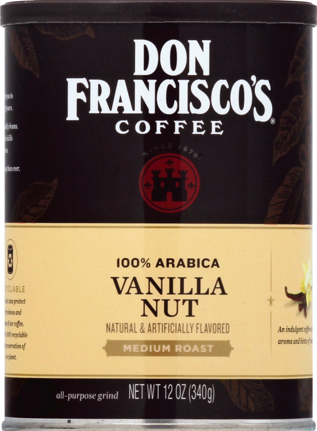 Don Franscico Medium Roast Vanilla Nut Coffee 12 oz