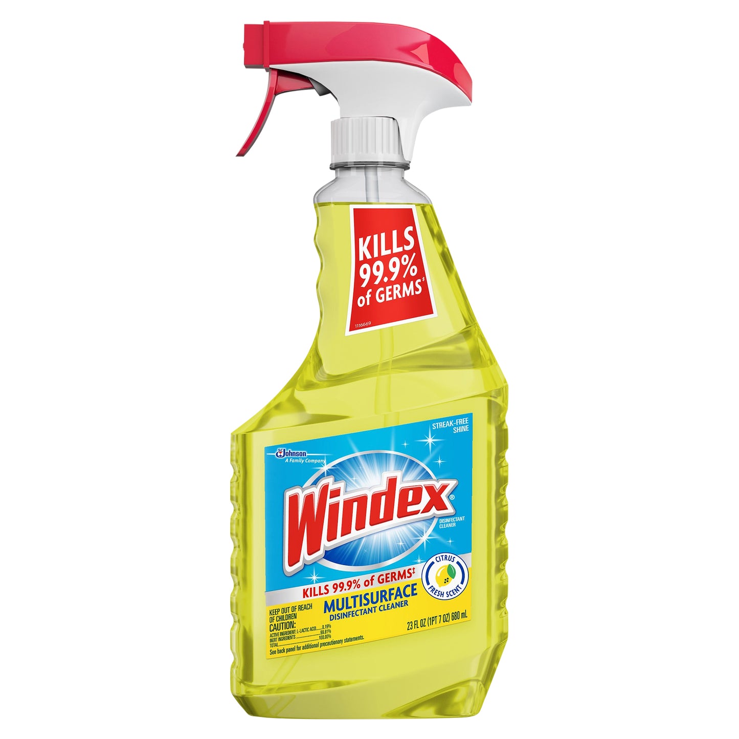 Windex Multisurface Citrus Fresh Scent Disinfectant Cleaner 23 oz