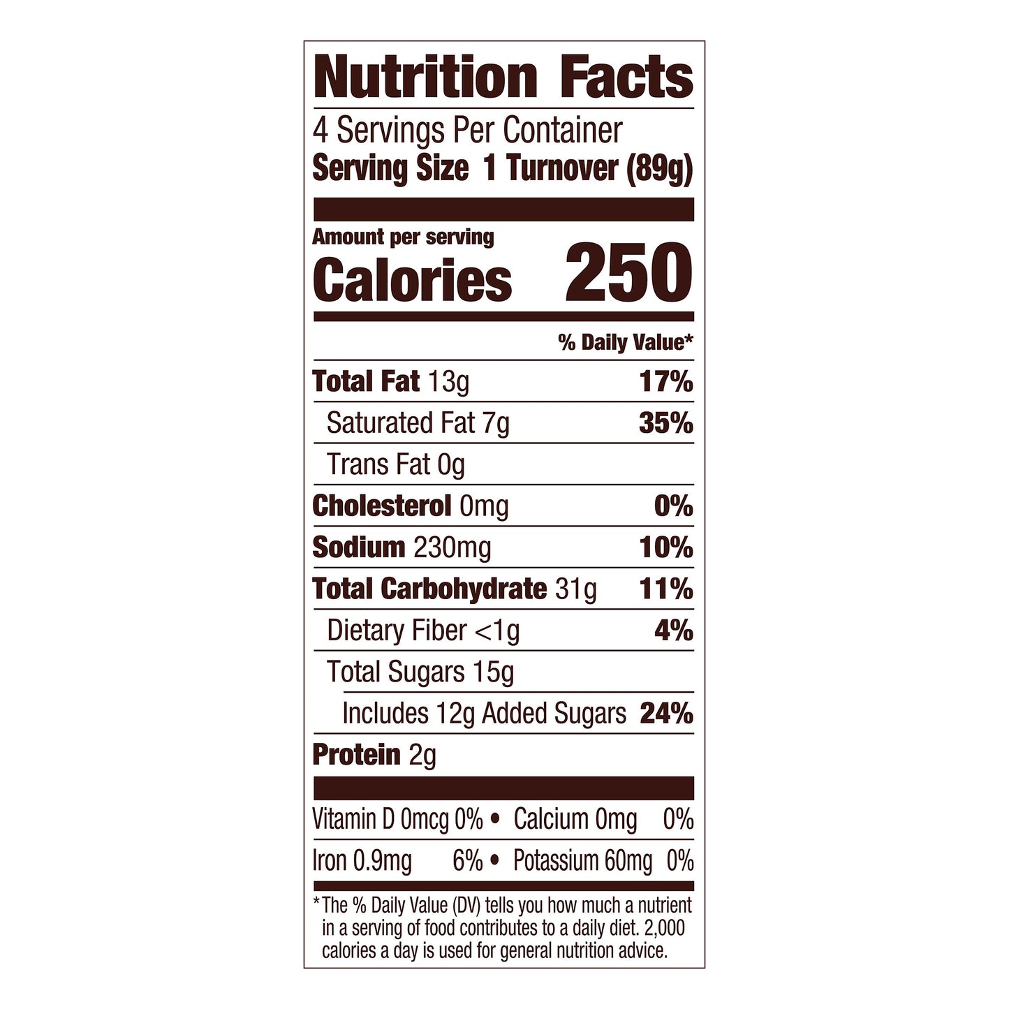 PEPPERIDGE FARM Peach Turnovers 4 ea