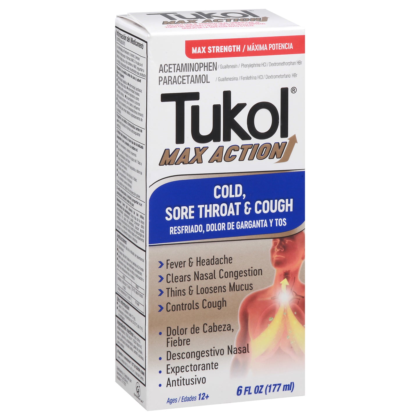 Tukol Max Action Max Strength Cold, Sore Throat & Cough 6 oz