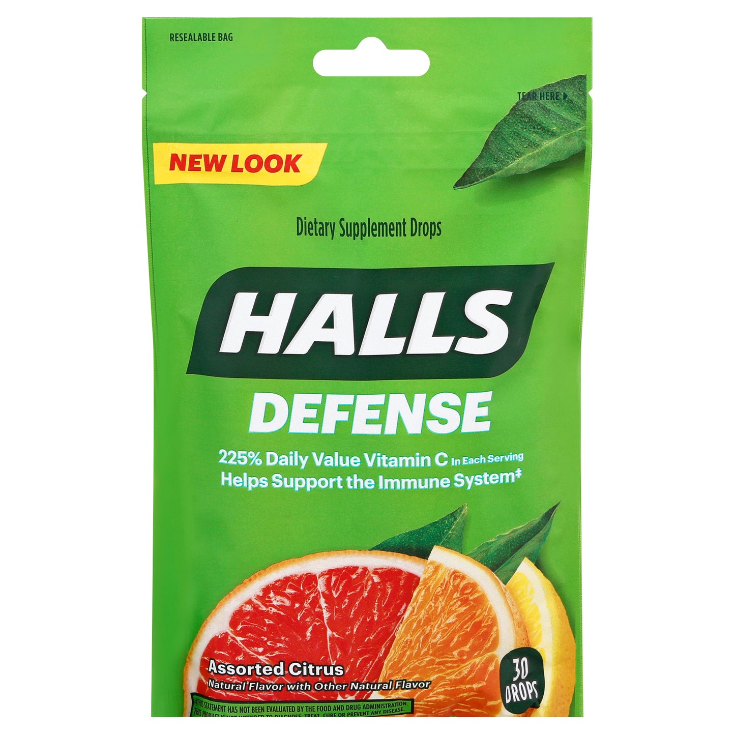 Halls Defense Assorted Citrus Drops 30 ea