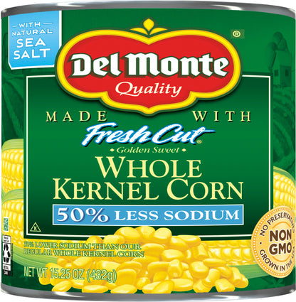 Del Monte Fresh Cut 50% Less Sodium Whole Kernel Corn 15.25 oz Can