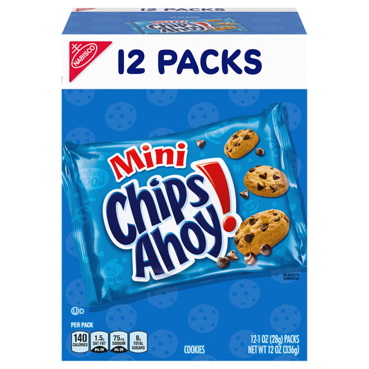 Nabisco Chips Ahoy! Mini Chocolate Chip Cookies 12-1 oz. Packs