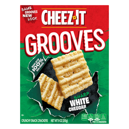 Cheez-It Grooves Sharp White Cheddar Crunchy Snack Crackers 9 oz