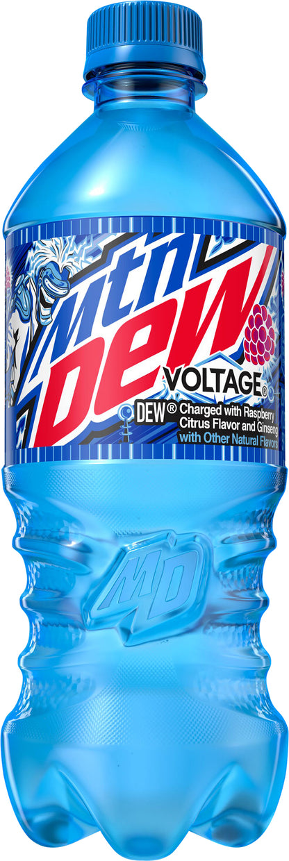 Mtn Dew Voltage Soda Raspberry Citrus And Ginseng 20 Fl Oz