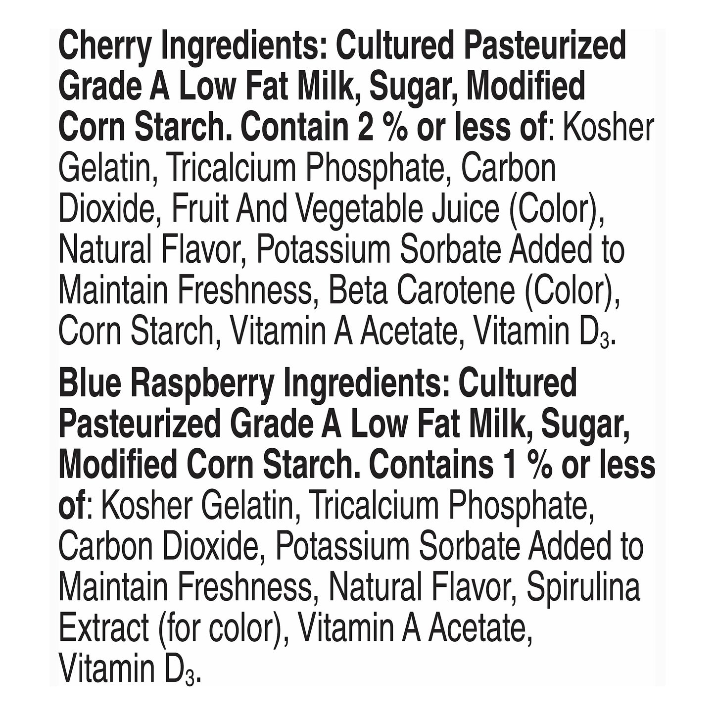 Go Gurt Slushie 8 Pack Fizzy Blue Raspberry/Fizzy Cherry Yogurt 8 ea