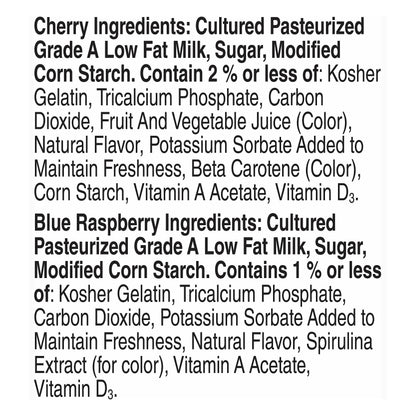Go Gurt Slushie 8 Pack Fizzy Blue Raspberry/Fizzy Cherry Yogurt 8 ea