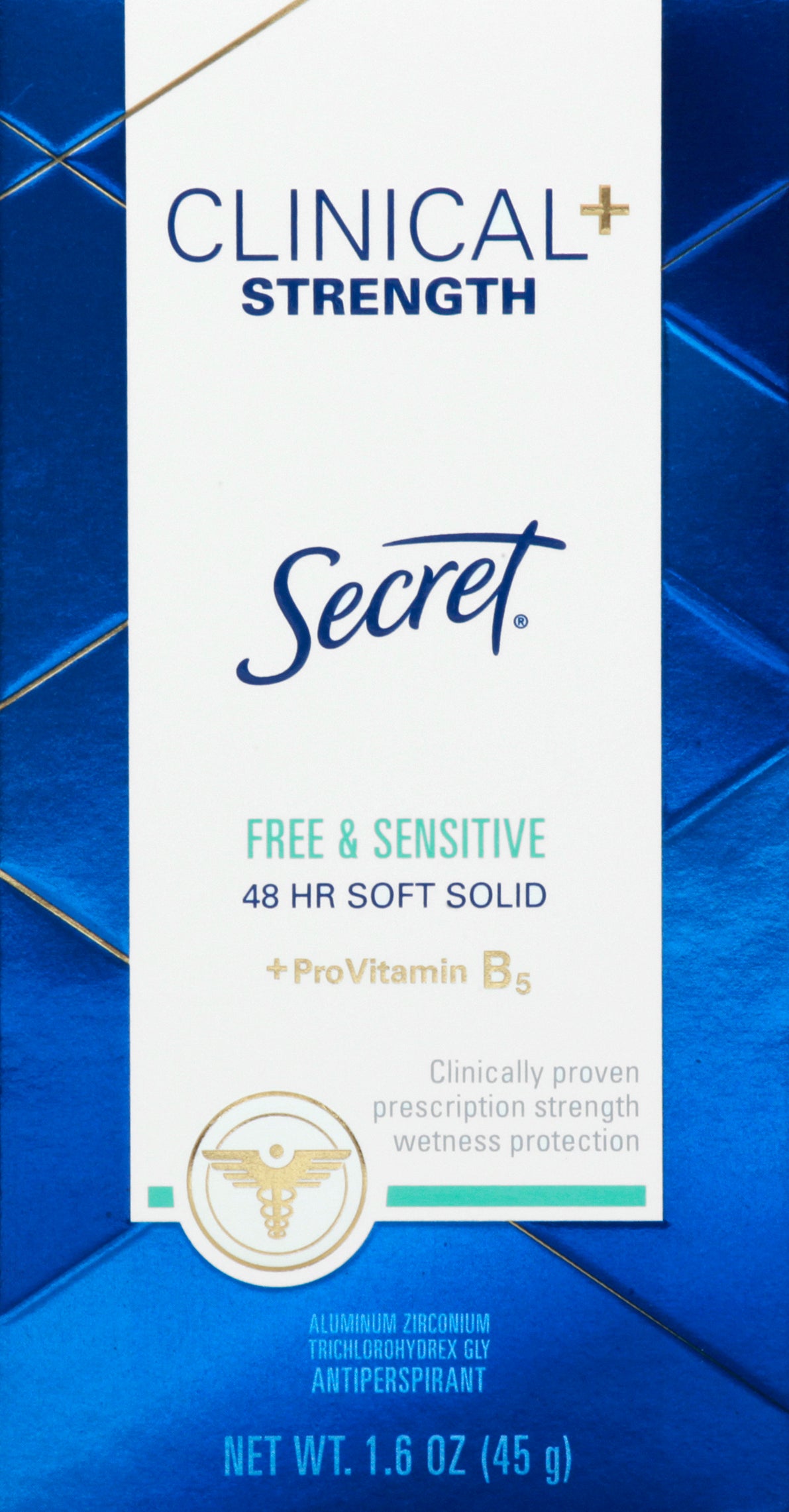 Secret Clinical+ Strength Soft Solid 48 HR Free & Sensitive Antiperspirant 1.6 oz