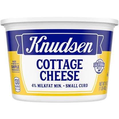 Knudsen Small Curd 4% Milkfat Cottage Cheese, 16 oz Tub