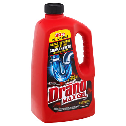 Drano Value Size Pro Strength Max Gel Clog Remover 80 oz