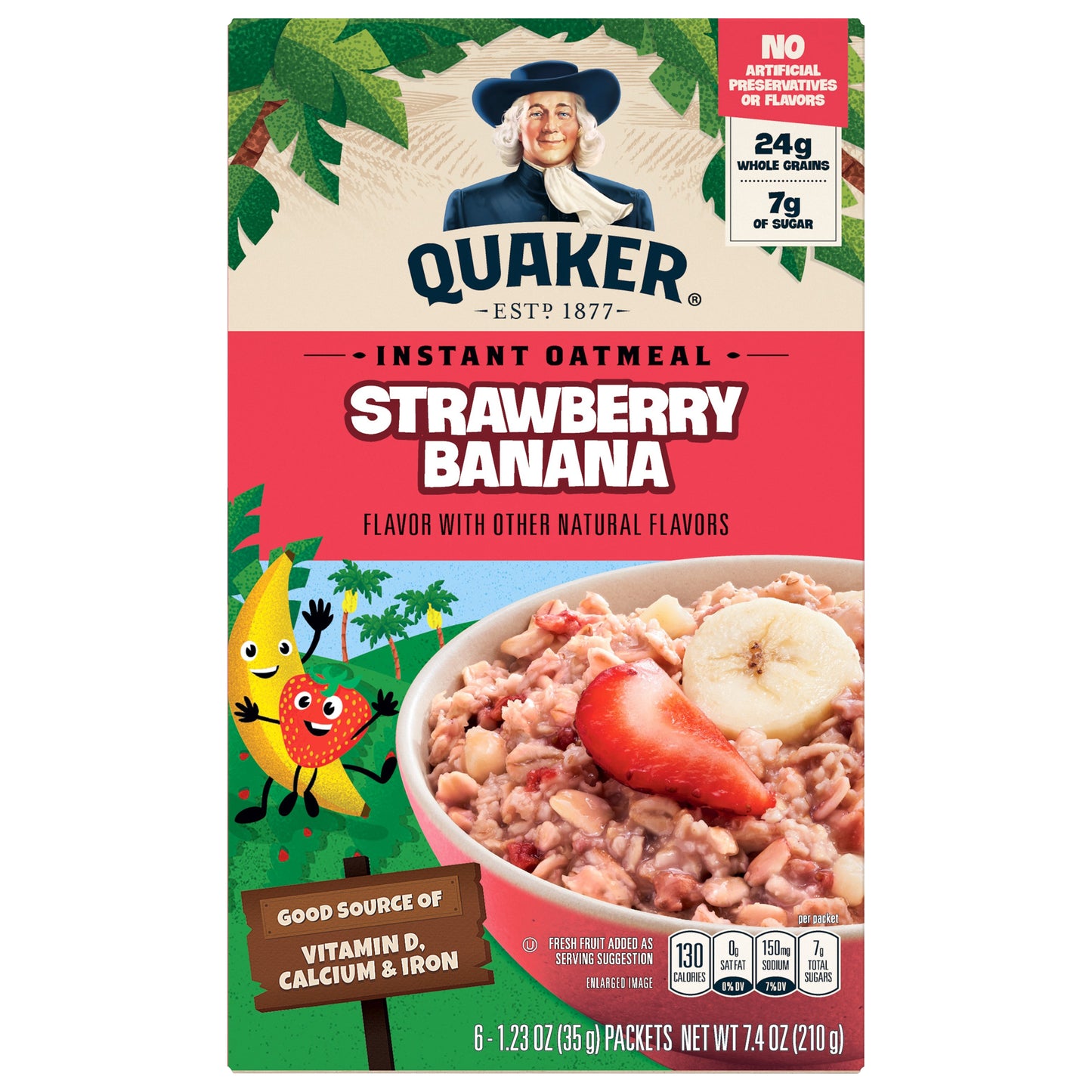 Quaker Instant Strawberry Banana Oatmeal 6 ea