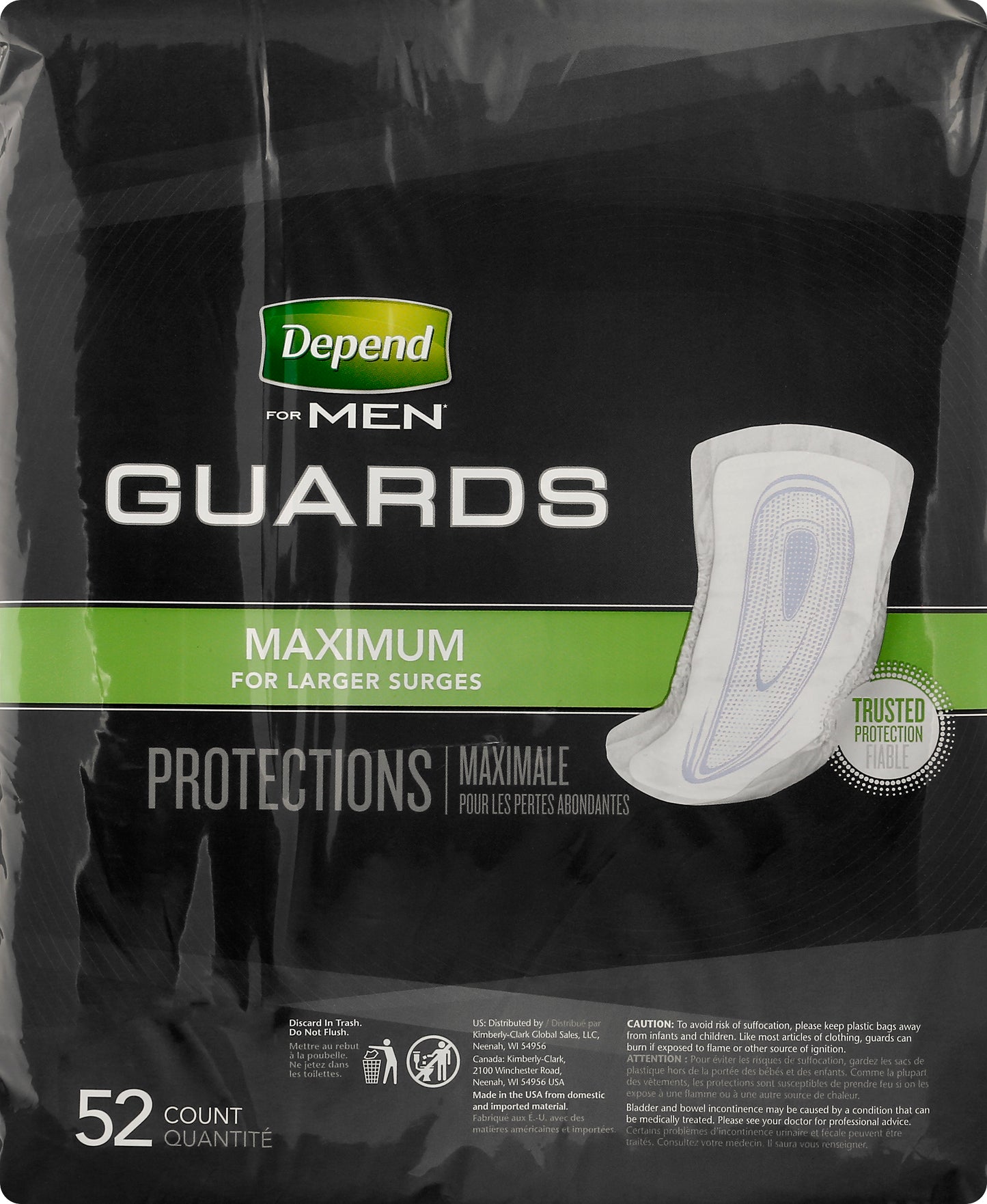 Depend For Men Maximum Guards 52 ea