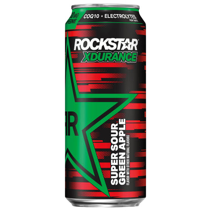 Rockstar Xdurance Sugar Free Energy Drink Super Sour Green Apple 16 Fl Oz Can