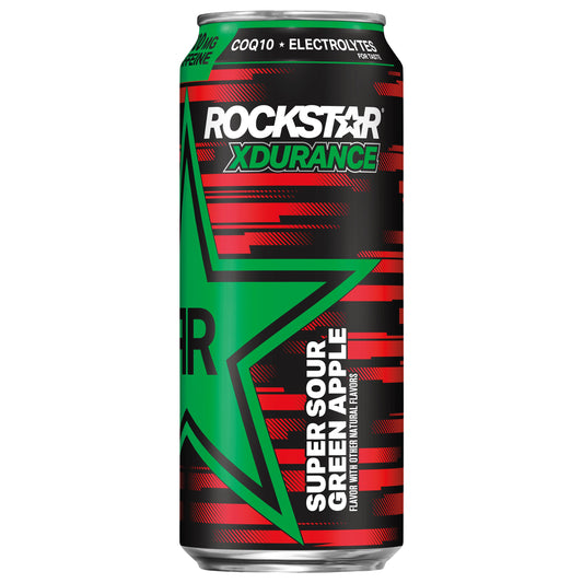 Rockstar Xdurance Sugar Free Energy Drink Super Sour Green Apple 16 Fl Oz Can