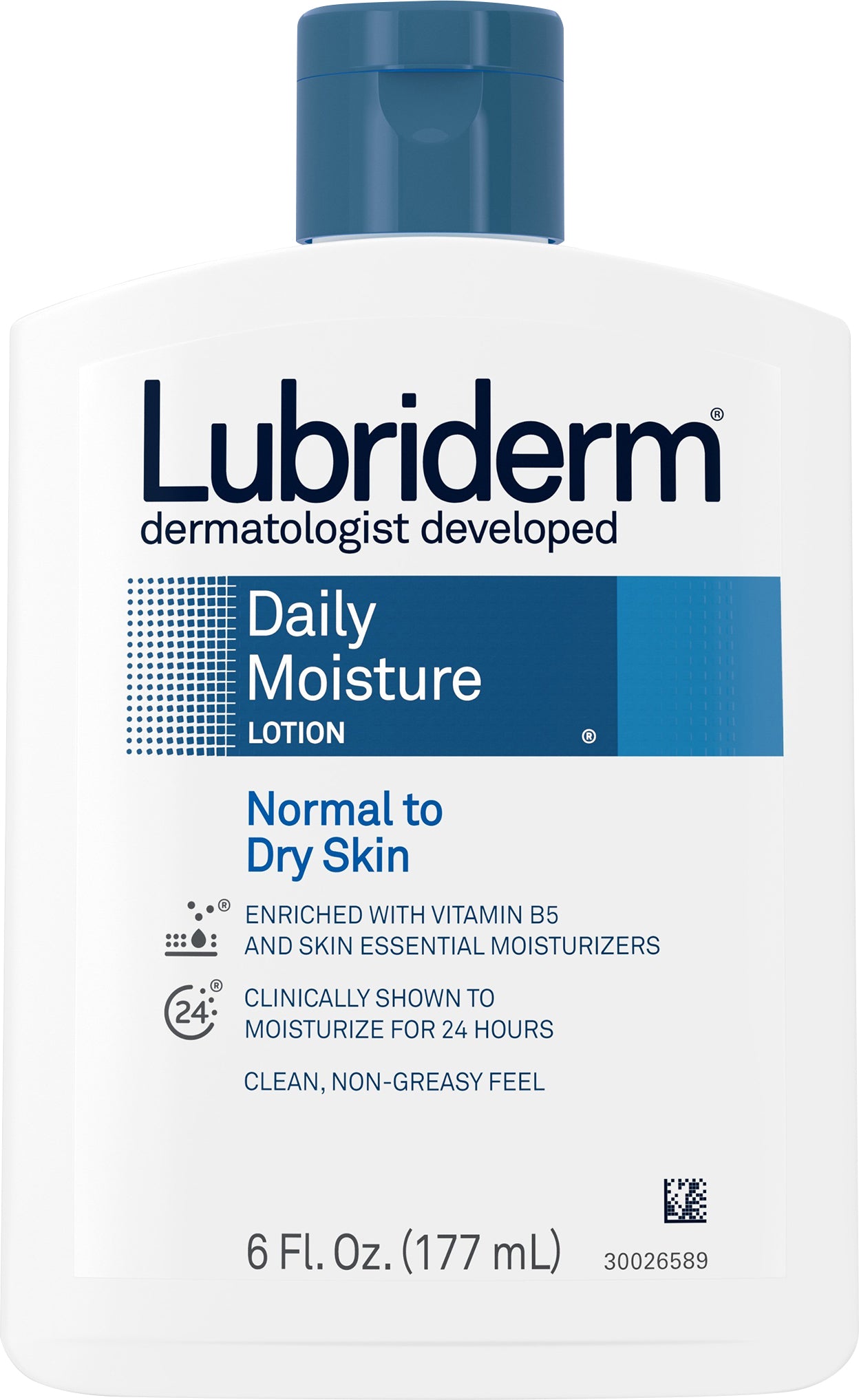 Lubriderm Daily Hydrating Body Lotion for dry skin with Pro-Vitamin B5, 6 fl. oz