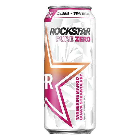 Rockstar Pure Zero Tangerine Mango Guava Strawberry Energy Drink 16 oz