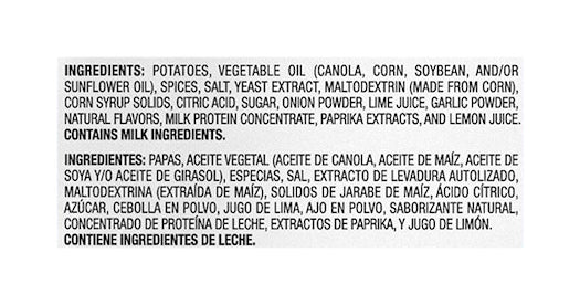 Lay's Potato Chips Chile Limon Flavored 7 3/4 Oz