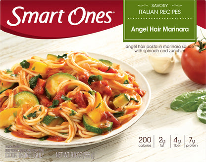 Smart Ones Angel Hair Pasta Marinara with Spinach & Zucchini Frozen Meal, 9 oz Box