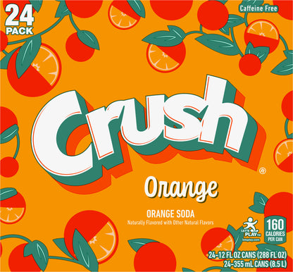 Crush Orange Soda, 12 fl oz cans, 24 pack