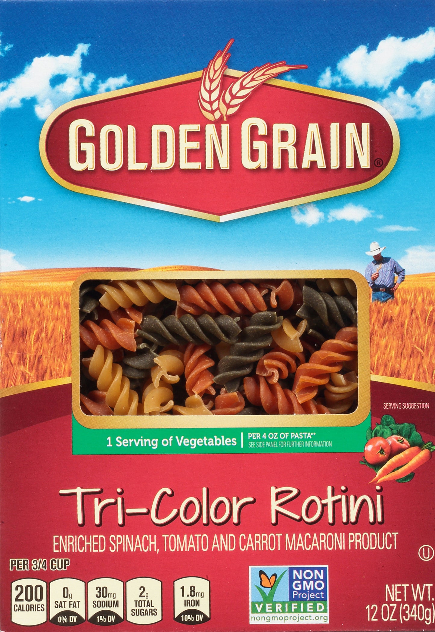 Golden Grain Tri-Color Rotini 12 oz