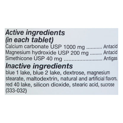 Rolaids Advanced Assorted Berries Multi-Symptom Antacid Plus Anti-Gas 60 Chewable Tablets