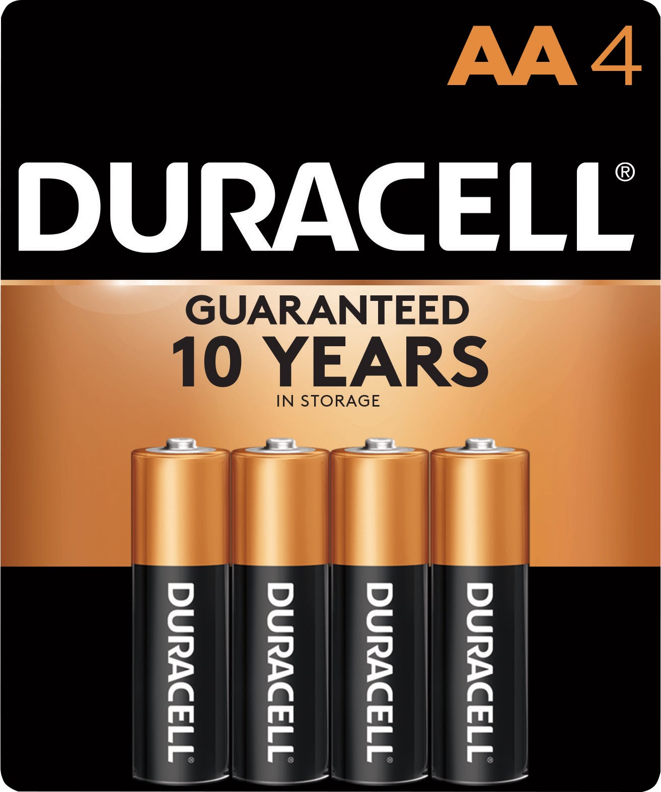 Duracell 4 Pack AA Alkaline Batteries 4 ea