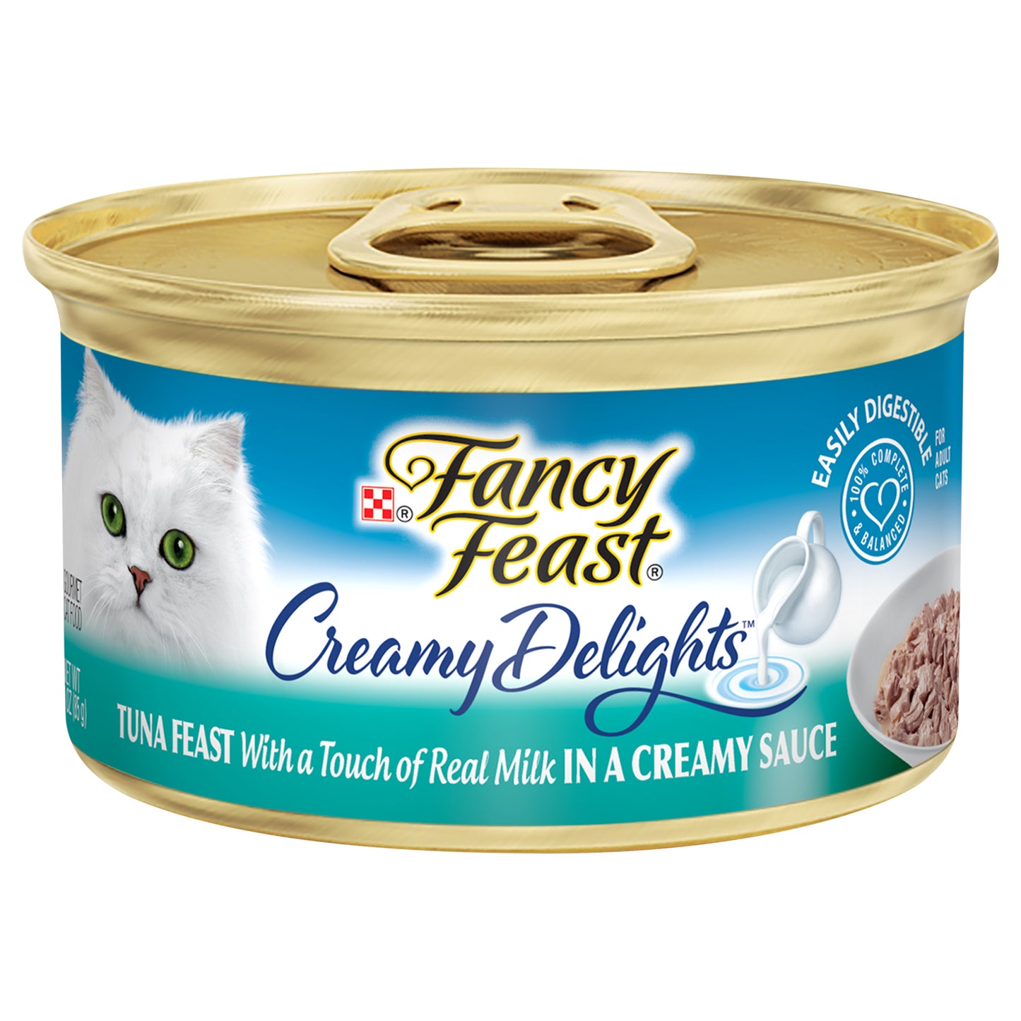 Purina Fancy Feast Wet Cat Food, Creamy Delights Tuna Feast in a Creamy Sauce - 3 oz. Can
