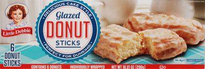 Little Debbie Delicious Cake Style Glazed Donut Sticks 6 ea