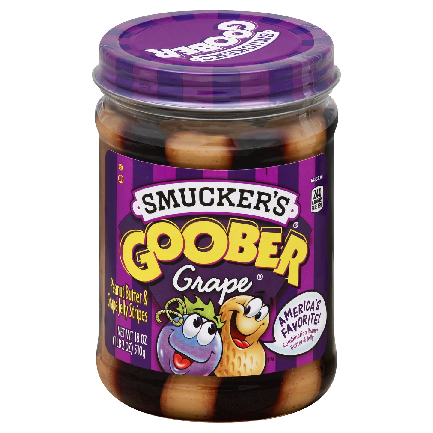 Smucker's Peanut Butter & Grape Jelly Stripes 18 oz