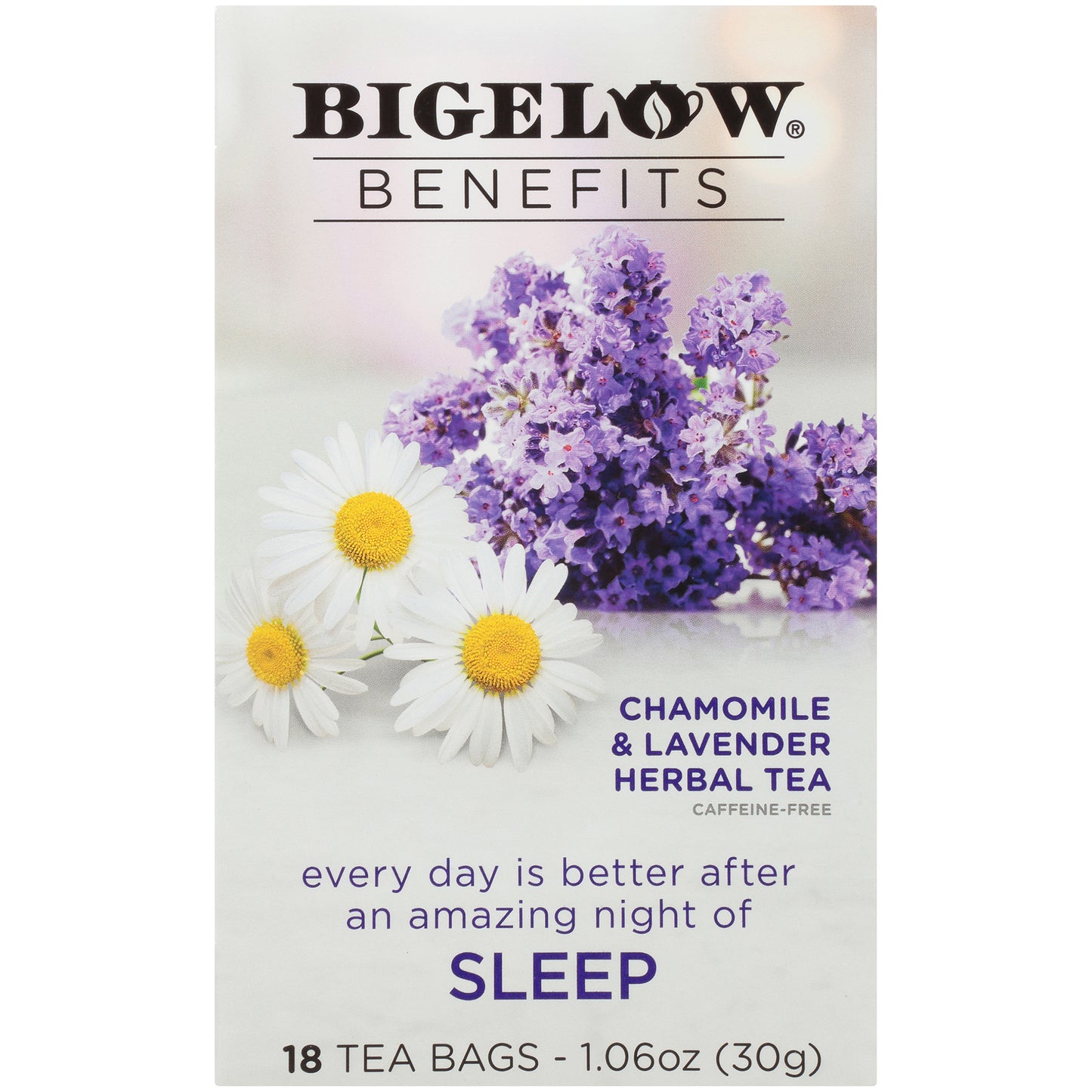 Bigelow® Benefits Chamomile & Lavender Herbal Tea 18 ct Tea Bags 1.06 oz. Box