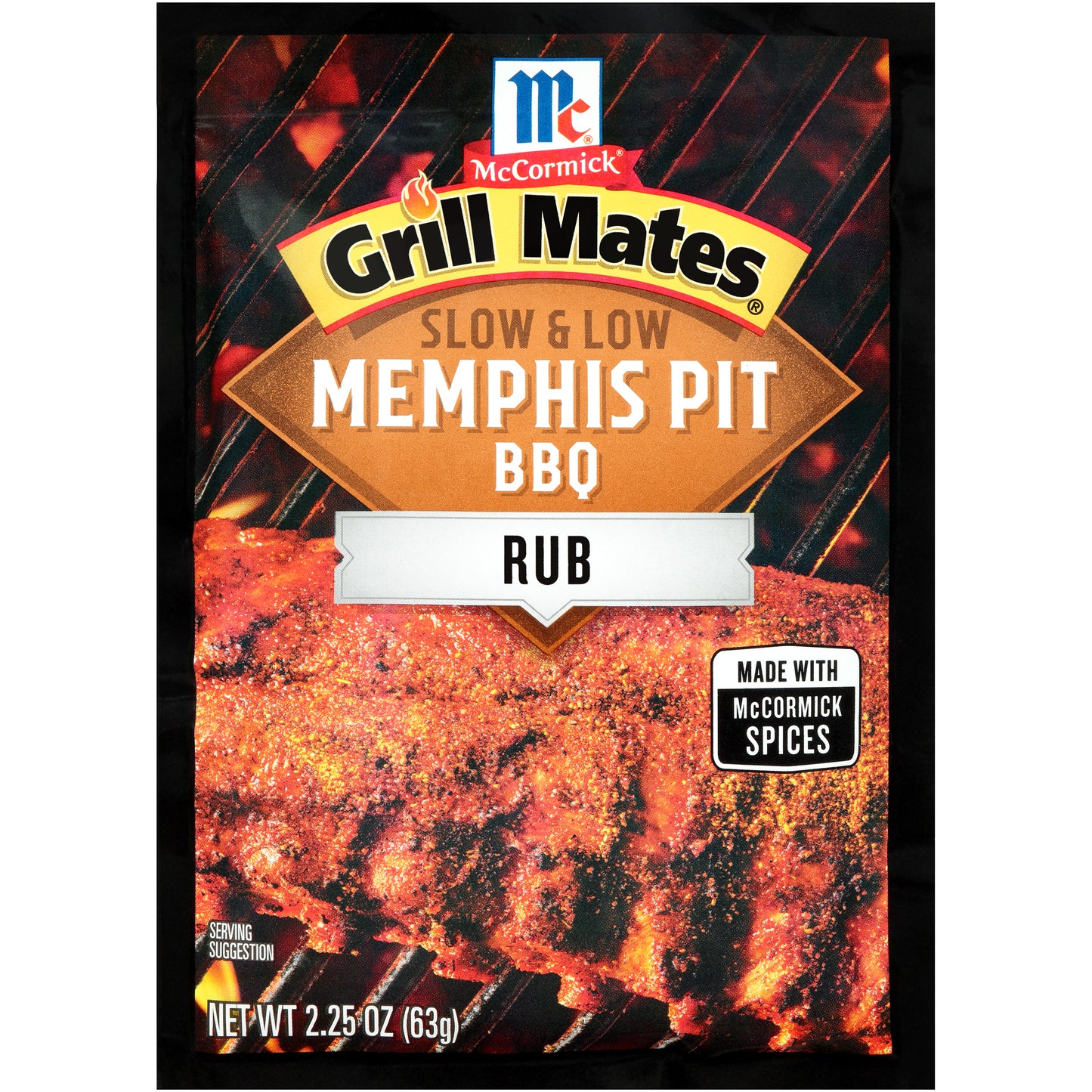 McCormick® Grill Mates® Slow & Low Memphis Pit BBQ Rub 2.25 oz. Packet