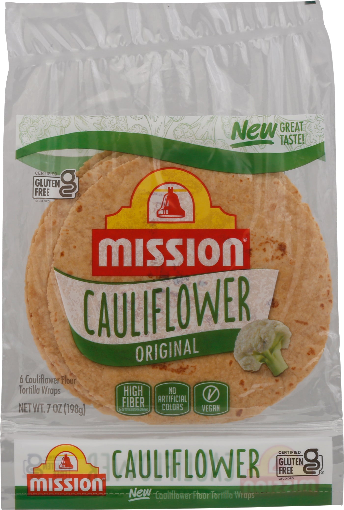Mission Cauliflower Original Tortilla Wraps 6 ea Bag